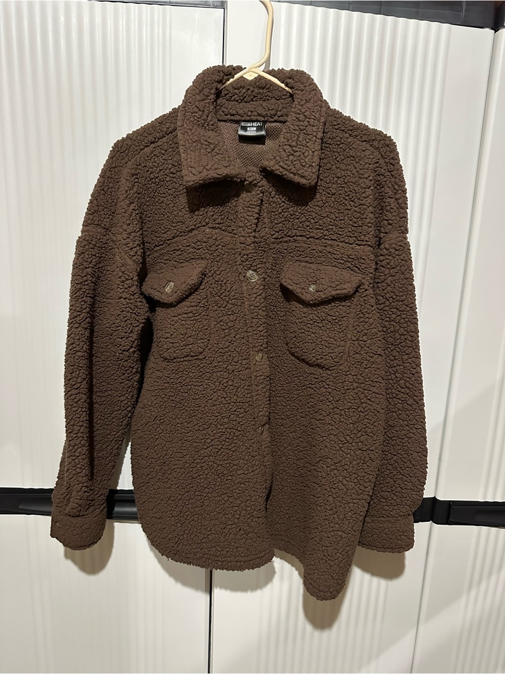 32 Degrees Brown Teddy Sherpa Shacket Jacket